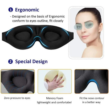 DreamFit™ 3D Contoured Sleep Mask – Zero Pressure Blindfold