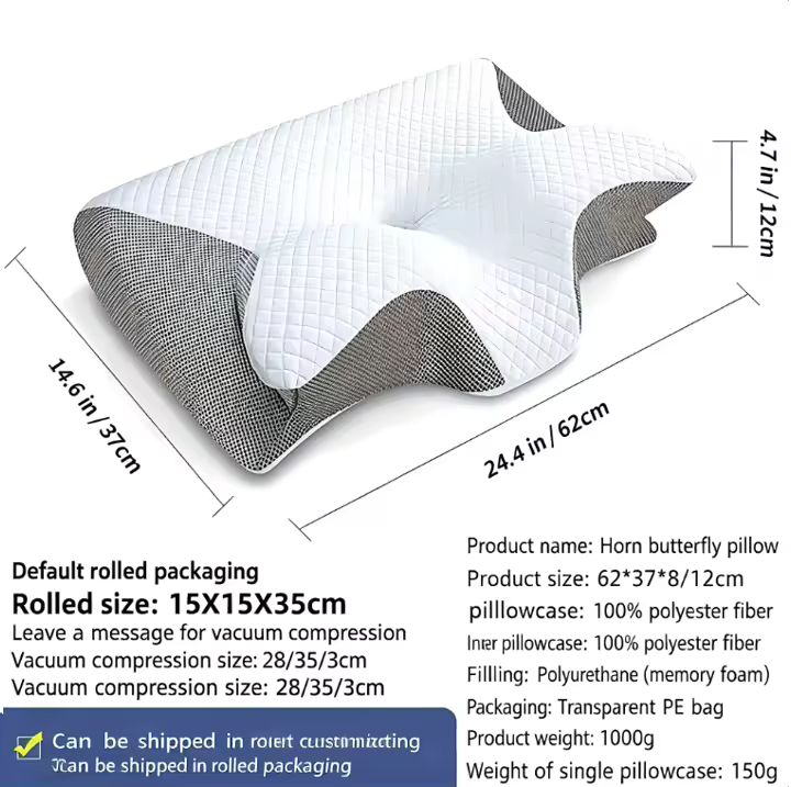 Cloud Rest™ Memory Foam Neck Pillow – Washable Cover