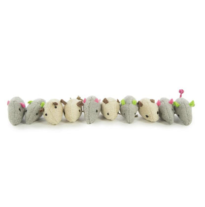 SmartyKat Skitter Critters – Plush Catnip Mice, 10-Pack
