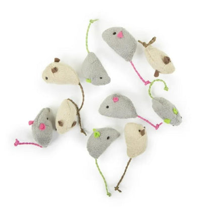 SmartyKat Skitter Critters – Plush Catnip Mice, 10-Pack