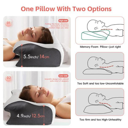 Cloud Rest™ Memory Foam Neck Pillow – Washable Cover